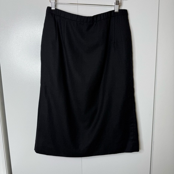 Pendelton - 100% Virgin Wool Midi Pencil Skirt Black - US 12 - Picture 1 of 11